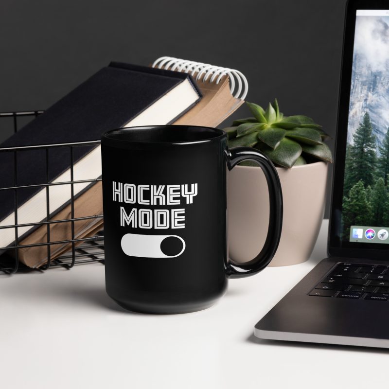 Hockey Mode Black Glossy Mug