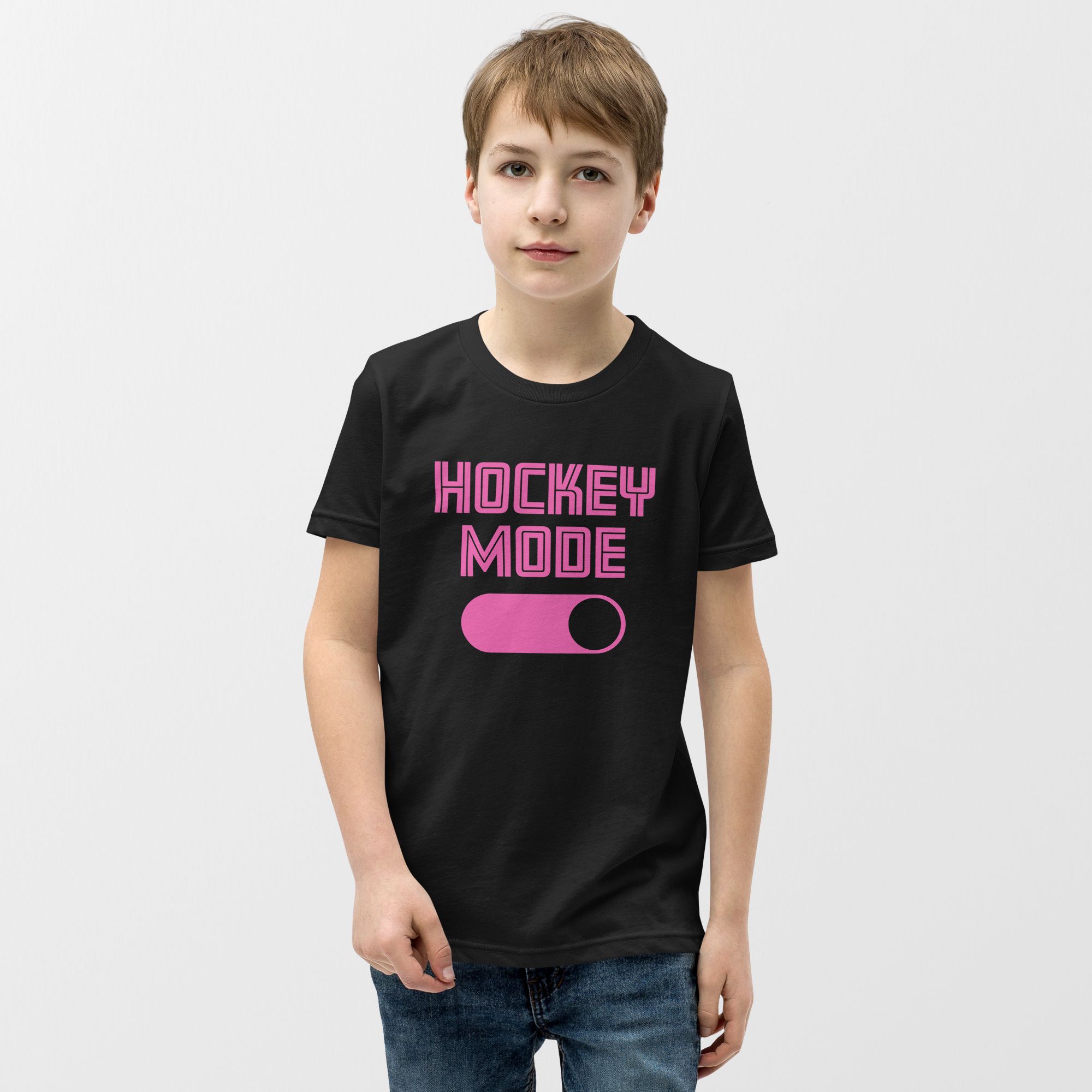 Hockey Mode Youth T-Shirt - Black - Pink Edition