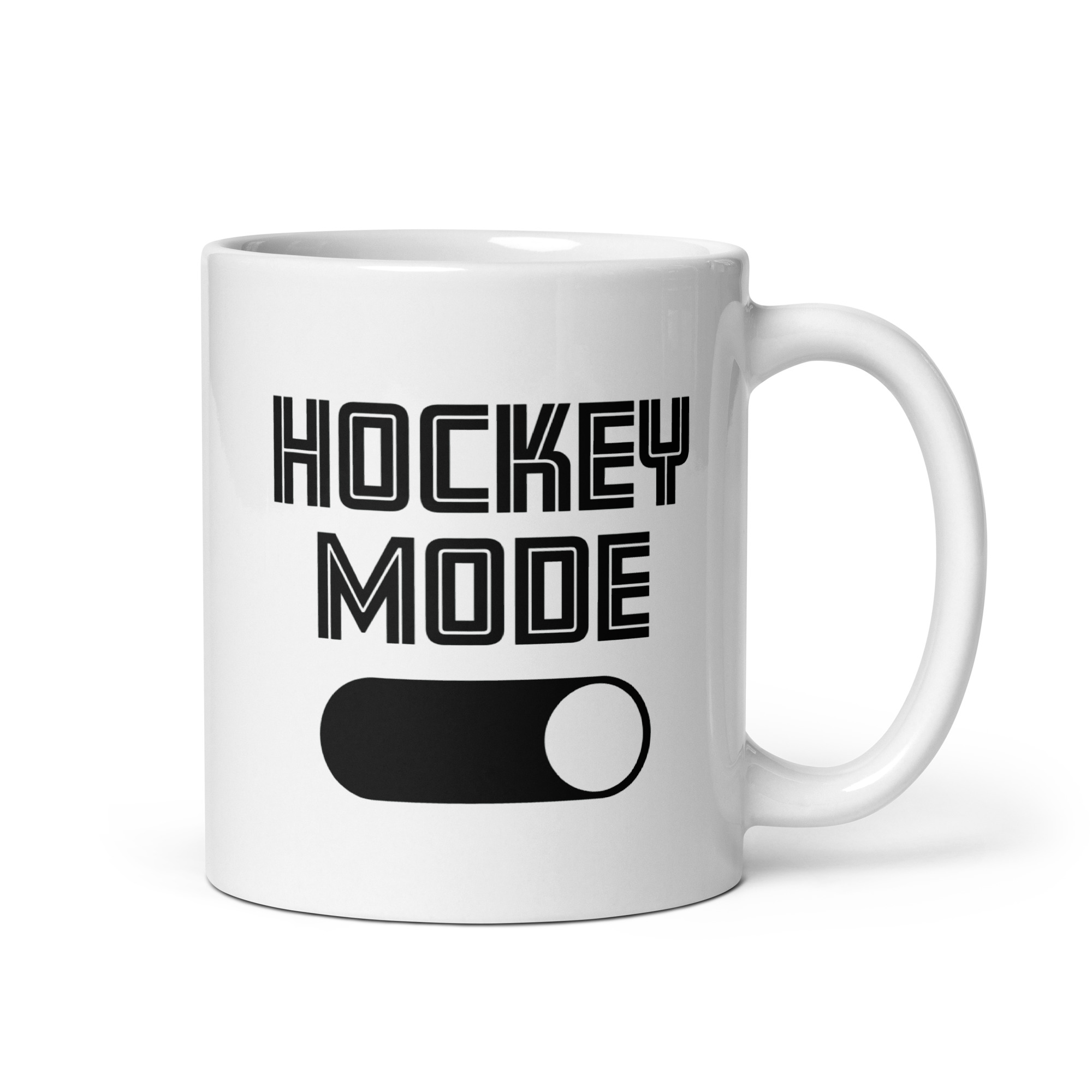 Hockey Mode White Glossy Mug - Image 2