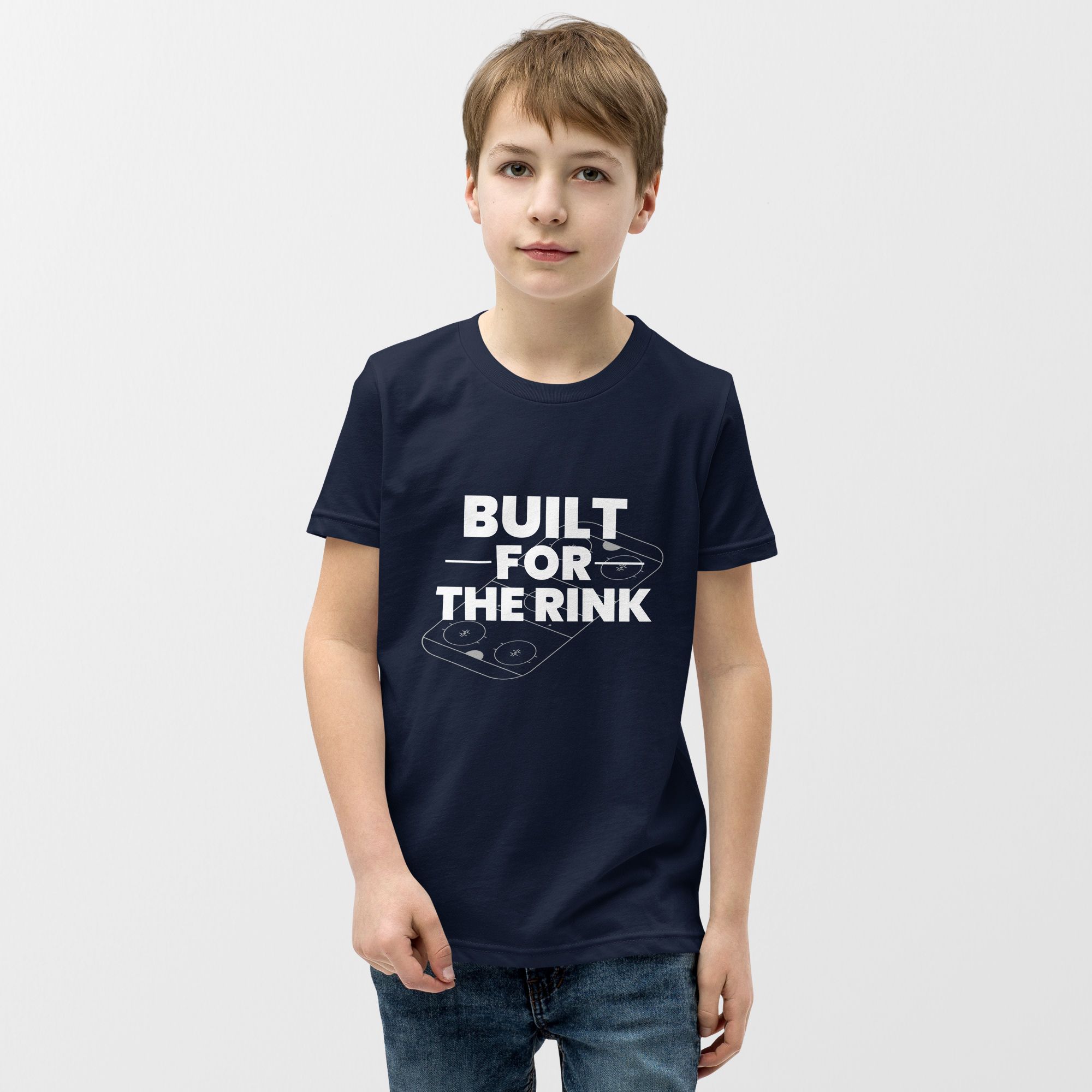 Built For The Rink Youth T-Shirt - Navy with White lettering