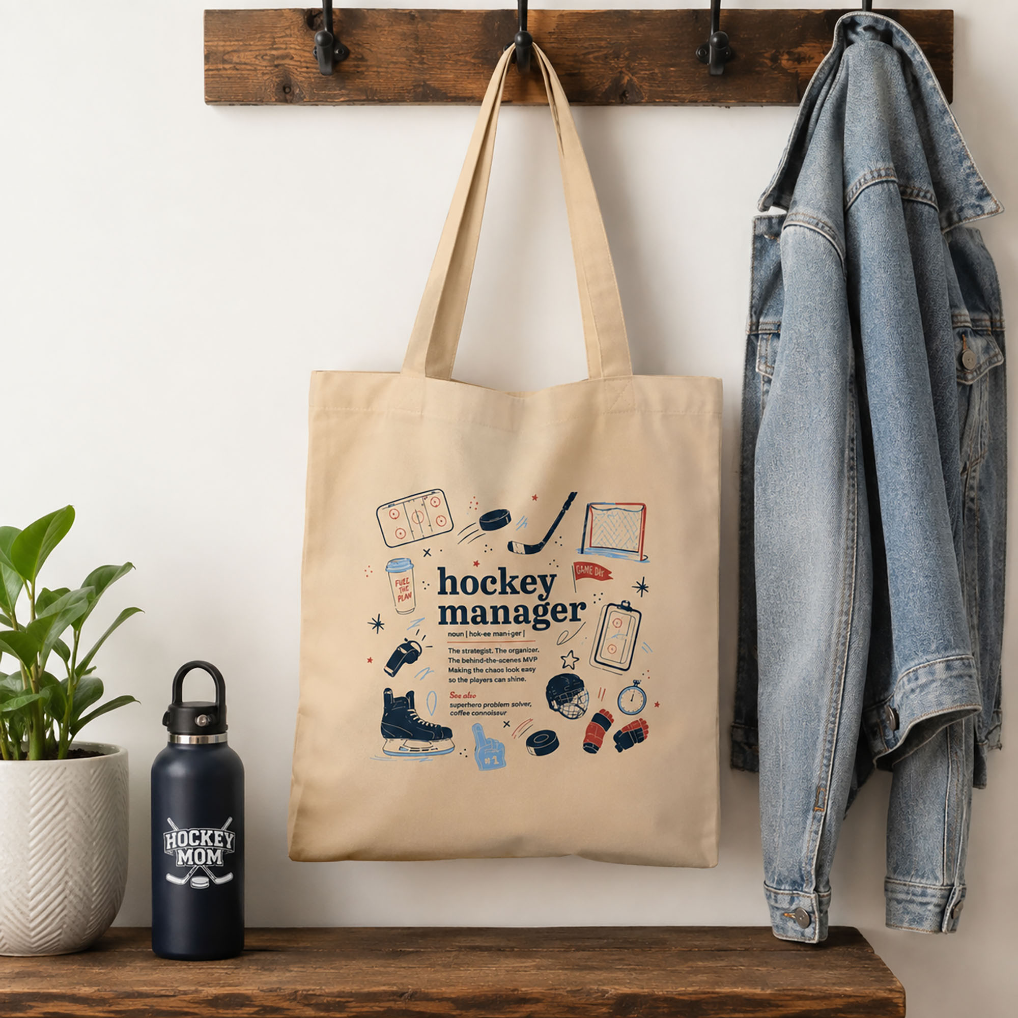 Hockey Manager eco tote bag by Puckstyle Hockey Manager eco tote bag by Puckstyle